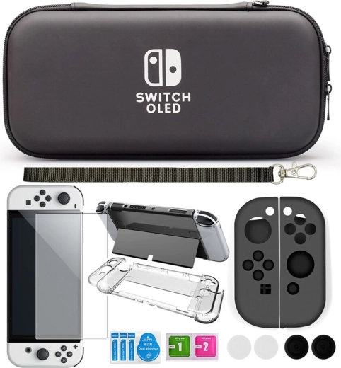 Védőtok és kiegészítő készlet Nintendo Switch OLED-hez – 1 db