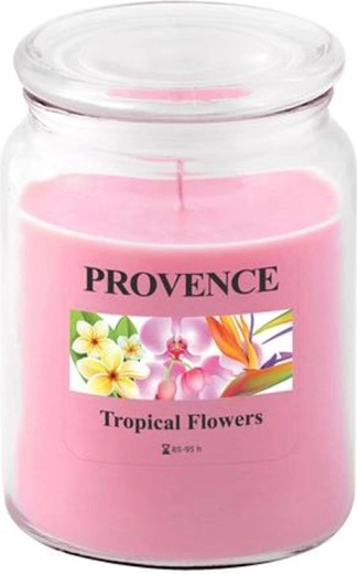 PROVENCE illatgyertya üvegben trópusi virágok 95 óra