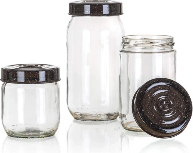 LINZI üvegedények 3 db, gránit