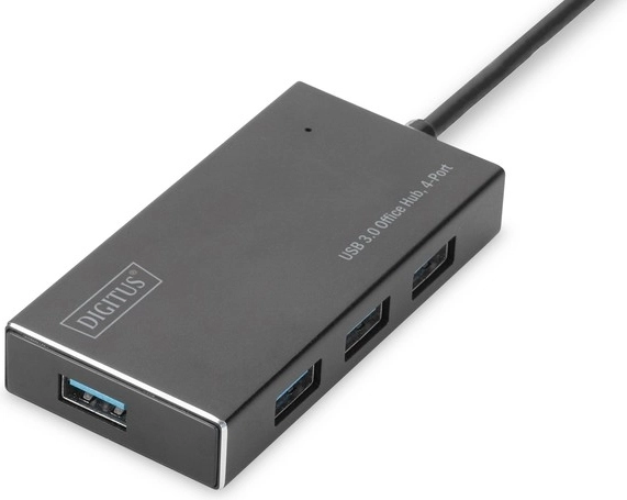 USB 3.0 hub, 4 port, tápegységgel – alumínium