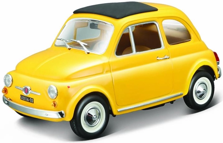 Fém autómodell Fiat 500 F (1965) 1:24 sárga