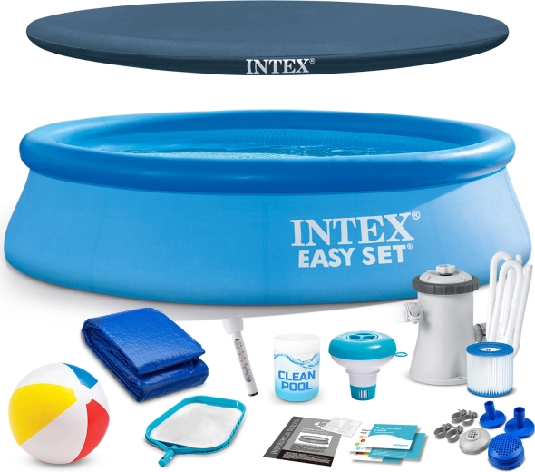 Intex Easy Set 244 × 61 cm-es önhordó, föld feletti medence tartozékokkal