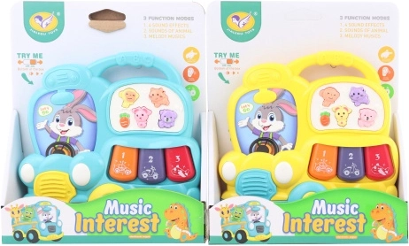 Állathangokkal ellátott, busz alakú gyerekzongora