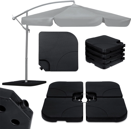 Plonos terhelőlapok kerti napernyőhöz – vízzel vagy homokkal tölthető