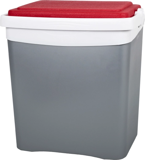 KAMAI TROPIC 25 l túrahűtőtáska, szürke piros tetővel és fehér fogantyúval