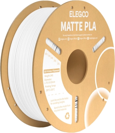 Matt PLA filament ELEGOO fehér 1,75 mm 1 kg