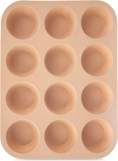 Szilikon muffin forma 12 db, bézs 32,5 × 25 × 3 cm