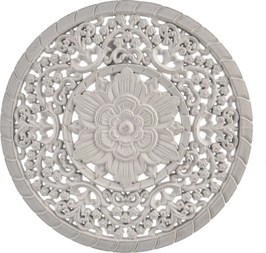 Mandala fa fali dekoráció fehér 35 cm