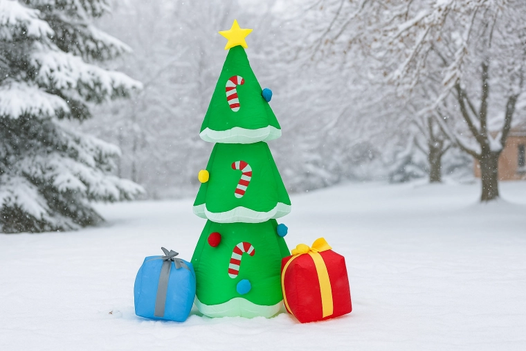 Felfújható karácsonyfa LED világítással, 180 cm