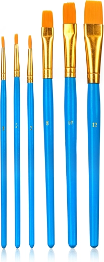 Nylon ecsetkészlet vegyes méretekben, 6 db