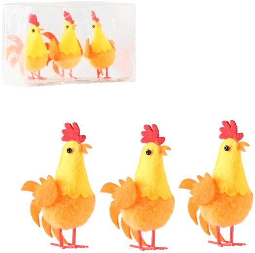 Húsvéti narancssárga csibék – beltéri dekoráció (3 db)