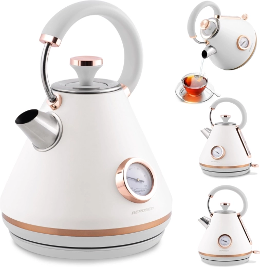 BERDSEN 1,7 l fehér elektromos vízforraló hőmérővel