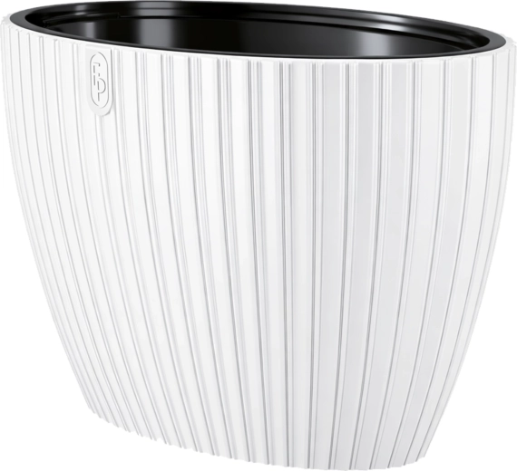 Mika Elipsa ovális virágcserép 40 cm, fehér