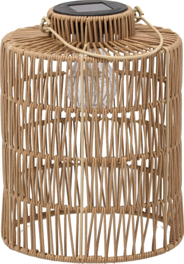 Napelemes barna lampion 27 cm LED-del