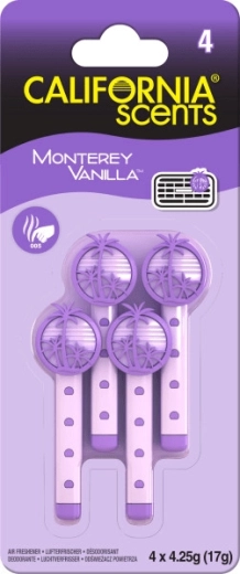 California Scents Vent Stick Monterey Vanilla – illatosító pálcikák a szellőzőrácsba (4 db)