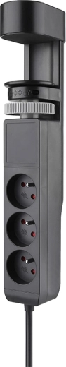 Solight hordozható asztali konnektor 3× 230 V + USB-A/2× USB-C PD 20 W, 2 m, fekete