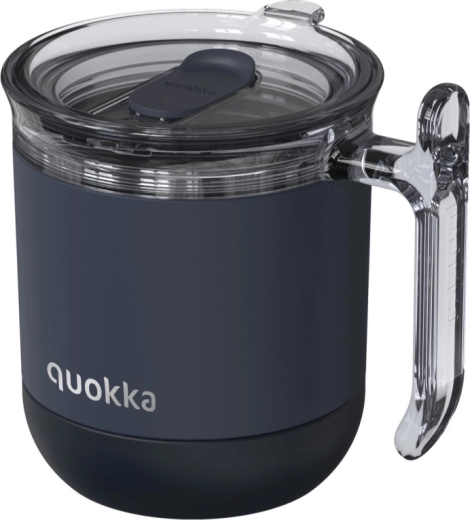 Quokka Wave Black rozsdamentes acél termo bögre 260 ml