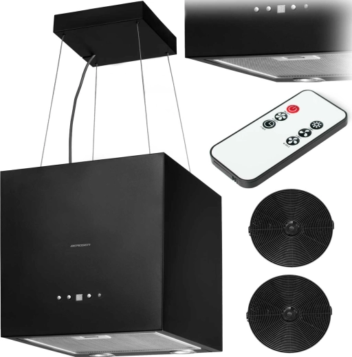 BERDSEN 40 cm-es sziget páraelszívó LED világítással és 2 aktívszén-szűrővel