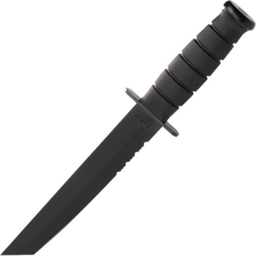 KA-BAR Black Tanto taktikai kés, fogazott él, Kraton, tok