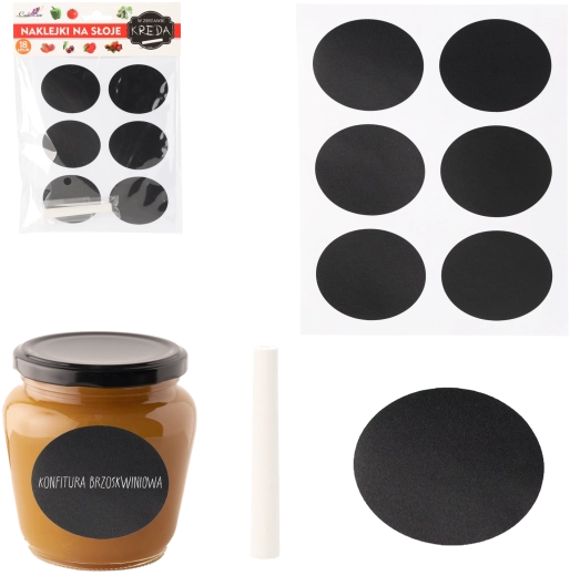 Öntapadós táblacímkék készlete üvegekre 6 × 4,8 cm – 18 db