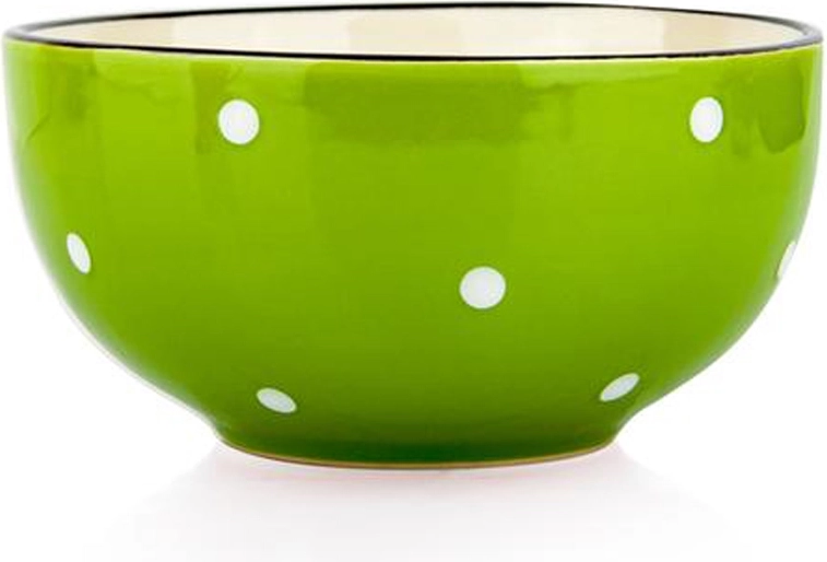 TORO kerámia tál 490 ml zöld, pöttyös