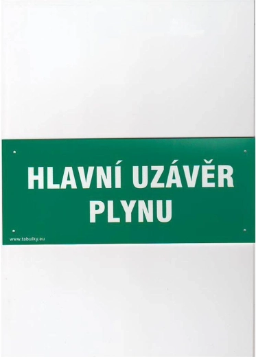 Biztonsági tábla Fő gázelzáró 210 × 87 mm műanyag