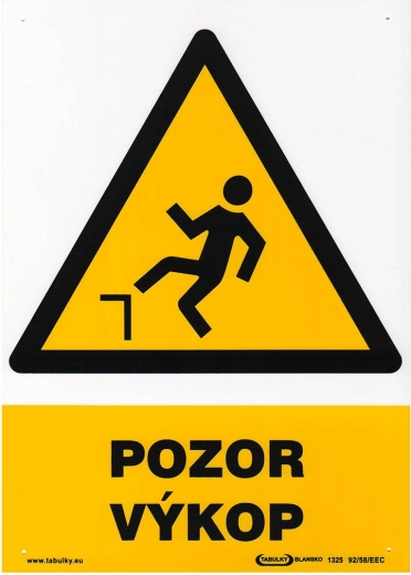 Biztonsági tábla VIGYÁZAT ÁROK A4 műanyag