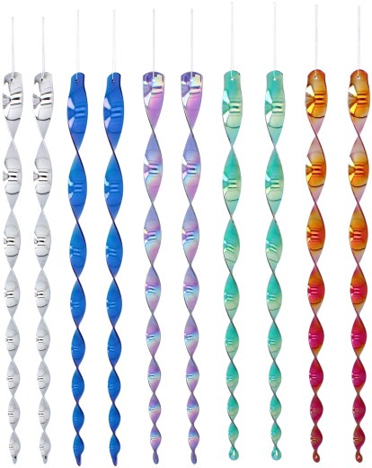 10 darabos madárriasztó fényvisszaverő spirál készlet, 50 cm – vegyes színek