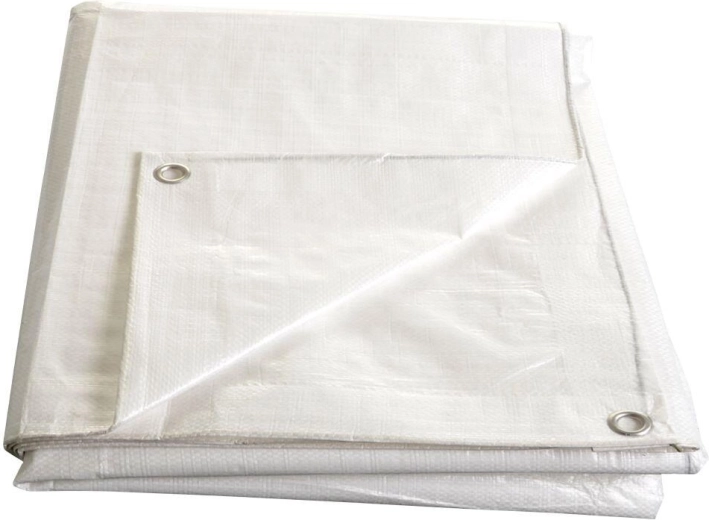 Ponyvafóliás takaróponyva ringlikkel 6 × 10 m fehér 140 g/m²