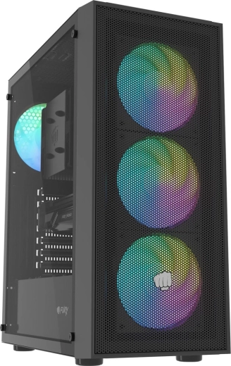 Fury shobo SH8F ARGB midi torony ablakkal, fekete