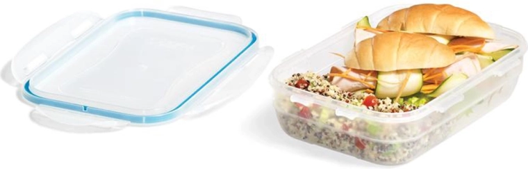 EASY MATCH téglalap alakú ételtároló doboz 850 ml, türkiz
