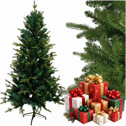 Prémium zöld műfenyő karácsonyfa 220 cm-es, állvánnyal