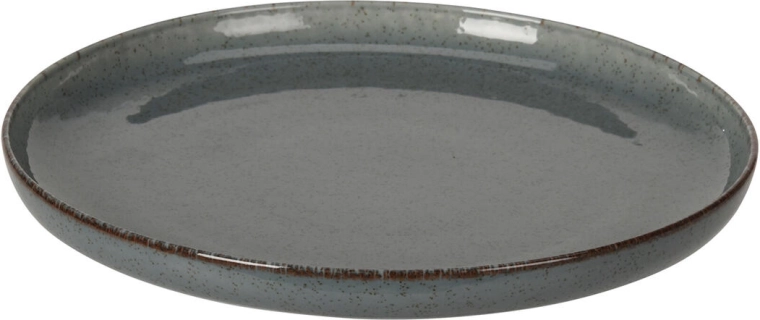 19 cm-es desszertes porcelántányér barna szegéllyel