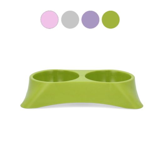 Kettős etetőtál kutyáknak és macskáknak 2 × 0,25 l, tartós műanyagból