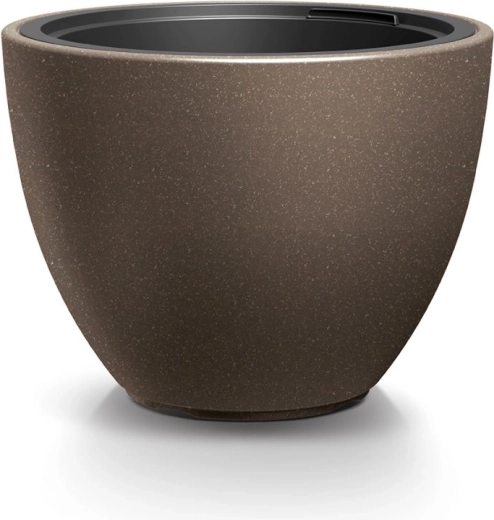 HEOS Eco Wood virágtartó betéttel, 29,8 cm – kávé
