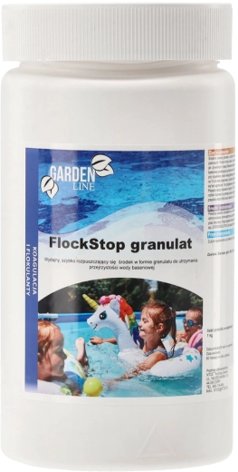 FlockStop granulátum 1 kg – koaguláló készítmény kristálytiszta medencevízhez