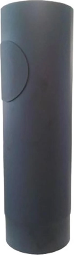 Füstcső nyílással, 160 mm átmérő, 500 mm hossz, 1,5 mm falvastagság, fekete
