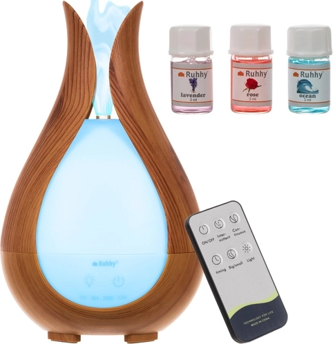 Ruhhy 200 ml-es ultrahangos aroma diffúzor és párásító távirányítóval