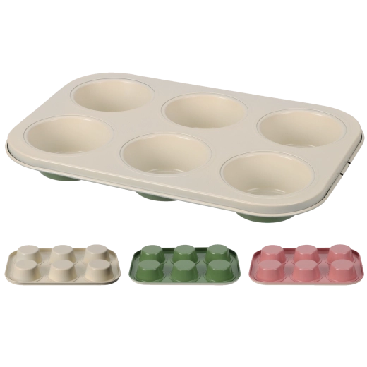 LA CUCUNO muffinforma 26 × 18 cm, tapadásmentes acél, 12 db