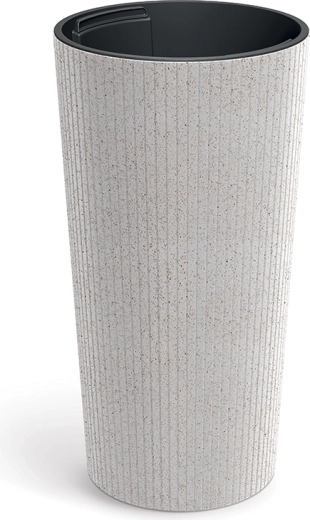 Lamia Slim Eco Wood virágtartó, 25 cm, fehér