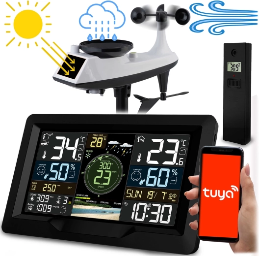 Vezeték nélküli időjárás-állomás szél- és csapadékméréssel Berdsen