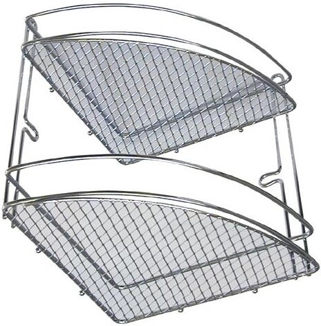 Sarok, két szintes krómozott fürdőszobai polc 20,5 × 20,5 × 26 cm