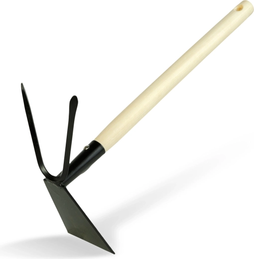 Kétfunkciós kerti kapa fa nyéllel, 50 cm