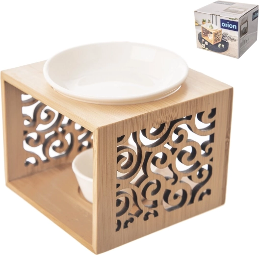 Whiteline aromalámpa porcelánból és bambuszból