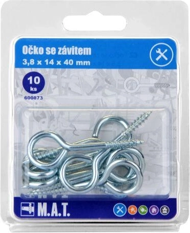 Zárt szem menettel 40 × 14 × 3,8 mm, horganyzott (10 db)