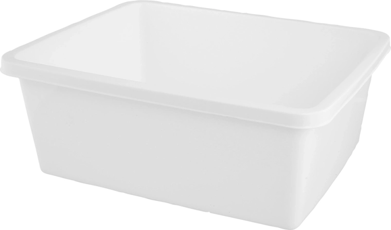 Téglalap alakú műanyag tál 11 l, fehér, 37,5 × 30,5 cm