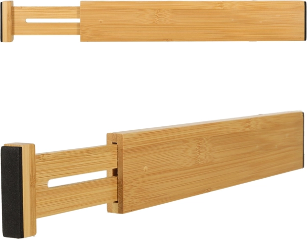 Bambusz állítható fiókos szervező evőeszközökhöz és eszközökhöz 43 cm