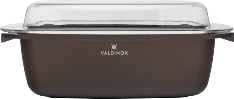 Valdinox Aurum téglalap alakú sütőtál fedővel 32 × 21 cm, 5,7 l