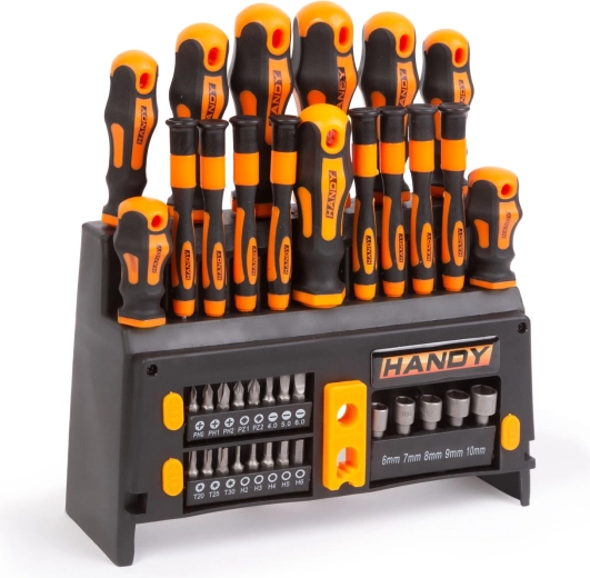 Handy csavarhúzókészlet állvánnyal, 39 darabos