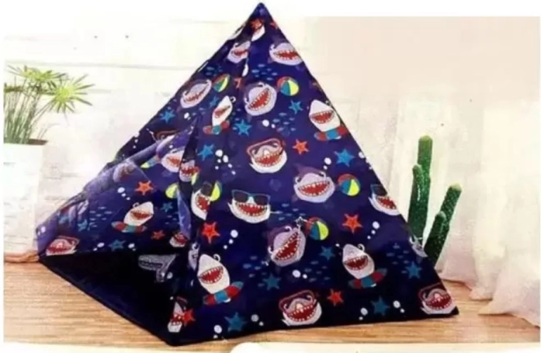 Gyerek tipi sátor cápamintával 150 × 150 × 125 cm